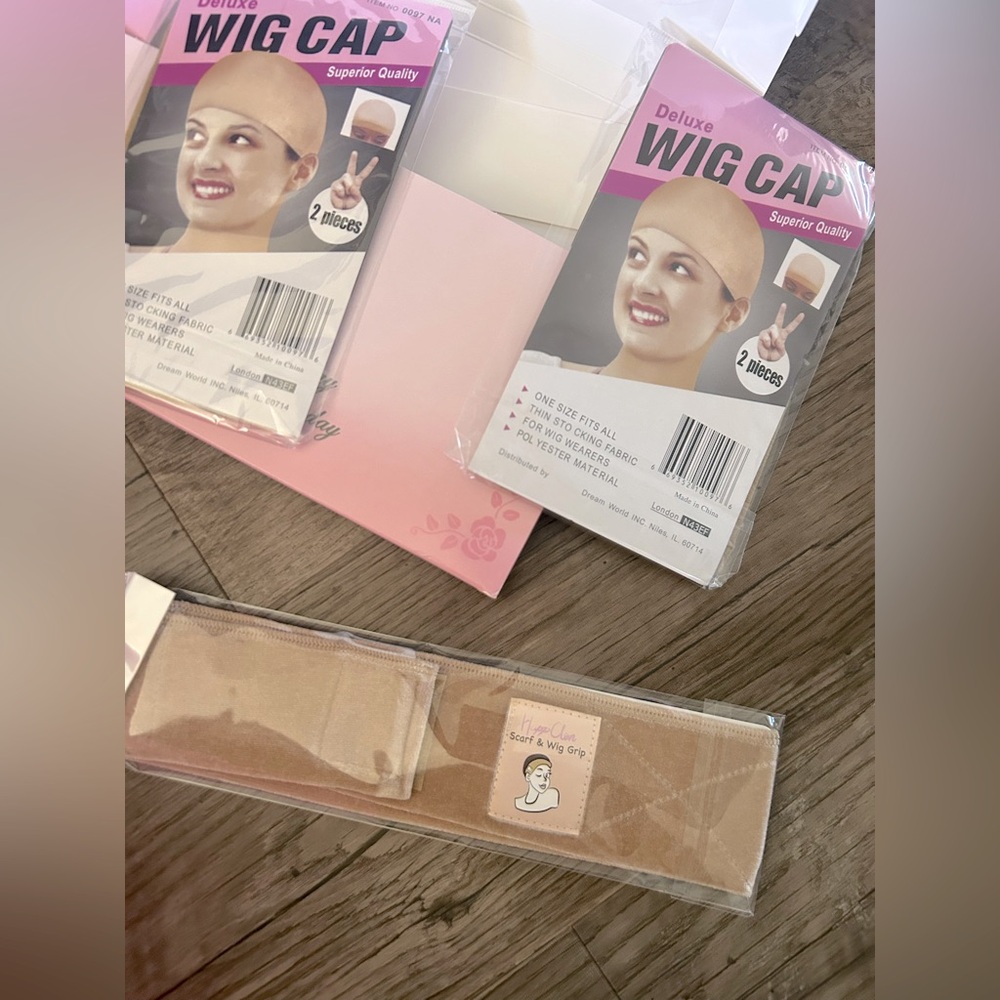 Wig Cap & Nude wig grip Set - Beige Wig Cap